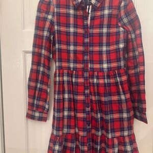 Boden Red and Blue Checkered Shirt Dress
